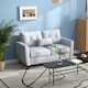 image 2 of HOMCOM Modern Chic Loveseat with Armrest Spring Padding, Light Grey