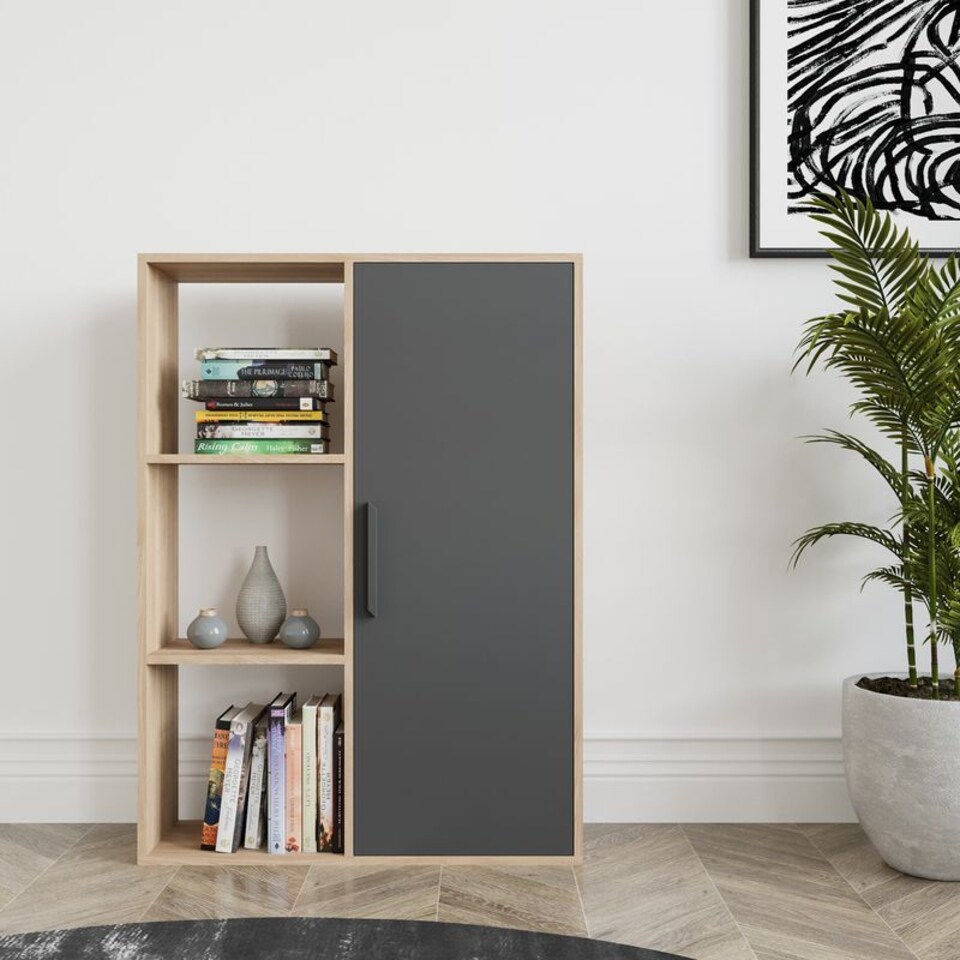 image 1 of Decorotika Patrick 3 Shelves and a Cabinet Bookcase