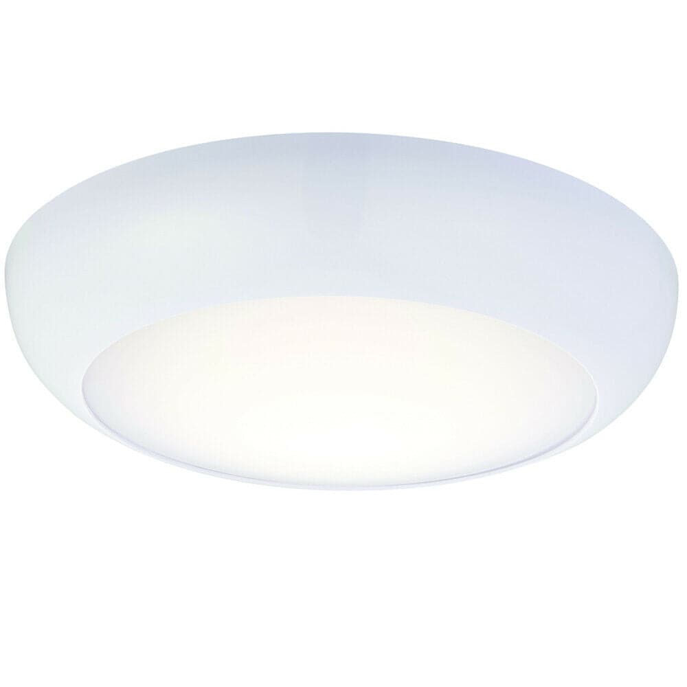 Loops Round LED Bulkhead Ceiling Light 12W Cool White IP65 Gloss White Bathroom Lamp