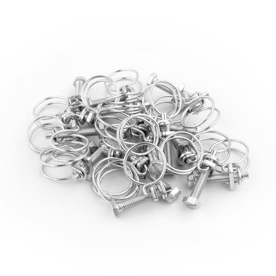 image 1 of KCT Universal 19-22mm Double Wire Clips for Hose Pipe - 20 Pack