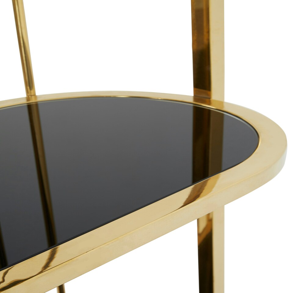 image 1 of Interiors by Premier Elegant Gold Finish Cage Design Bookshelf, Spacious Slimline Bookshelf, Functional Sleek Shelf For Books Gold