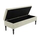 image 5 of Safar 180cm Ottoman Storage Bench - Naples Shoe Bench - Cream Lined Upholstery Storage Footstool