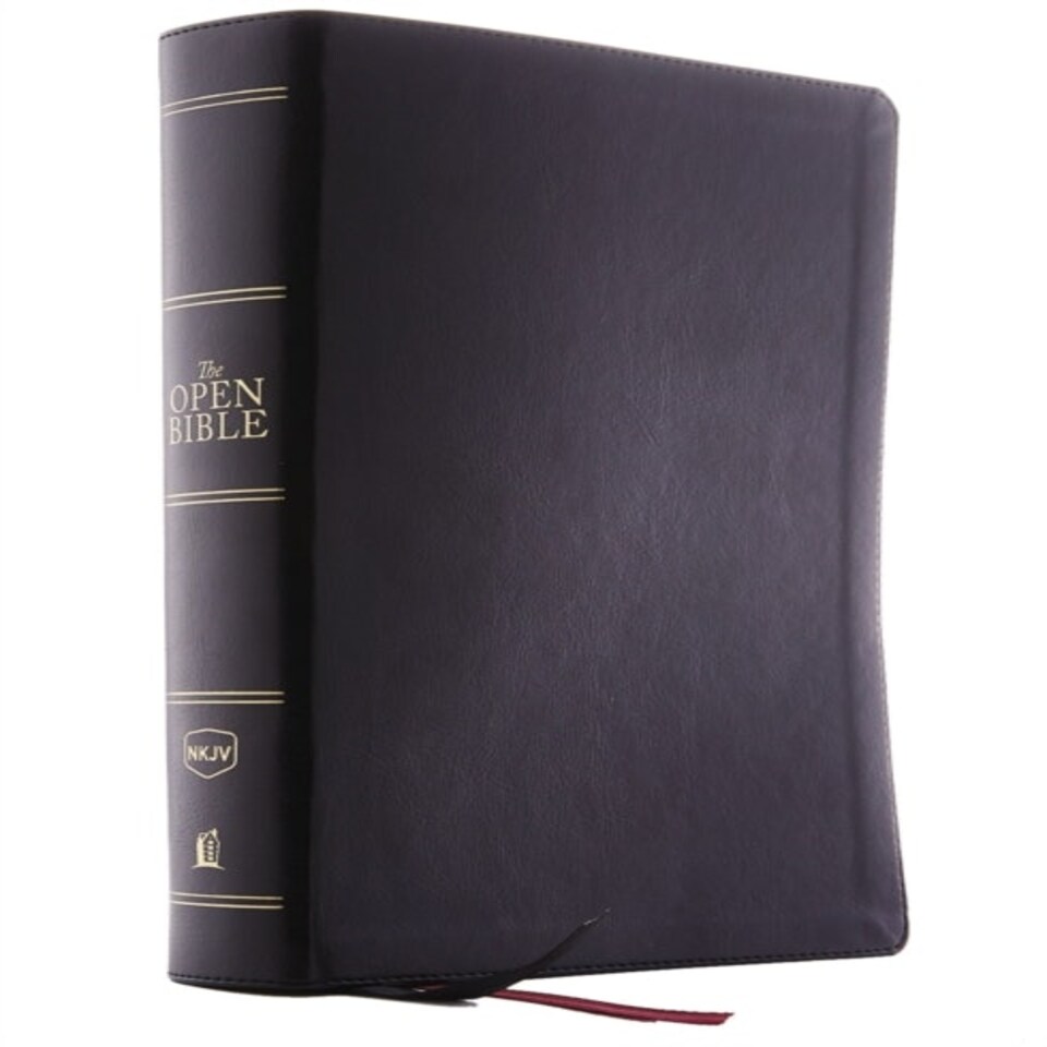 The Nkjv Open Bible Black Leathersoft Red Letter Comfort Print