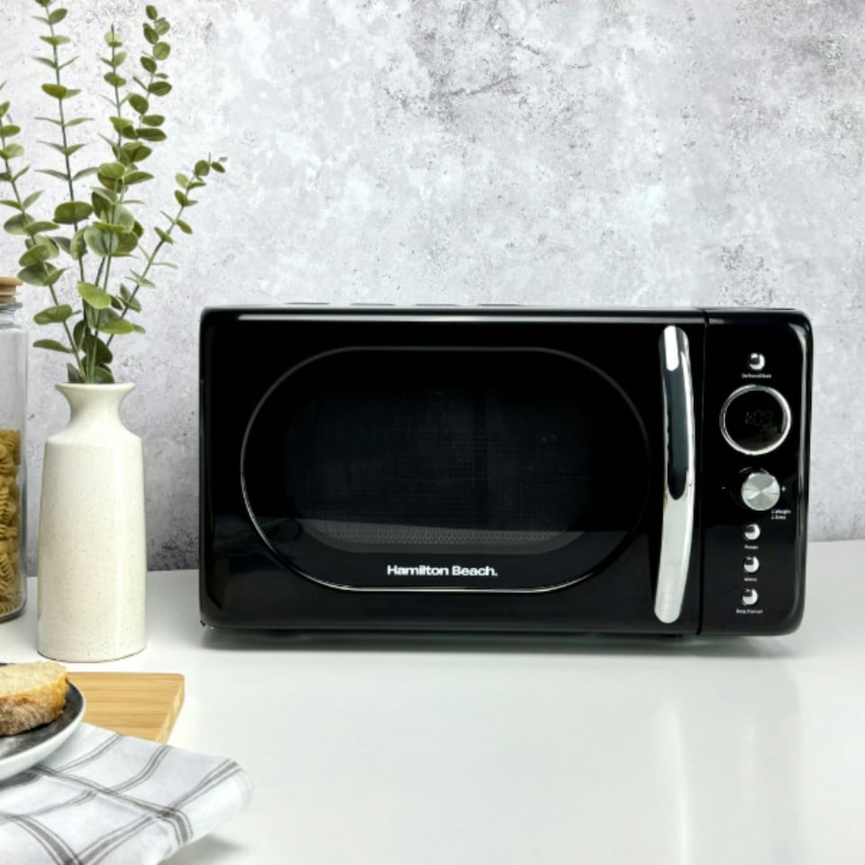 image 1 of Hamilton Beach 1.7L Kettle, 2 Slot Toaster, Coffee Machine & 20L, 700W Microwave Set - Ella Collection - Black