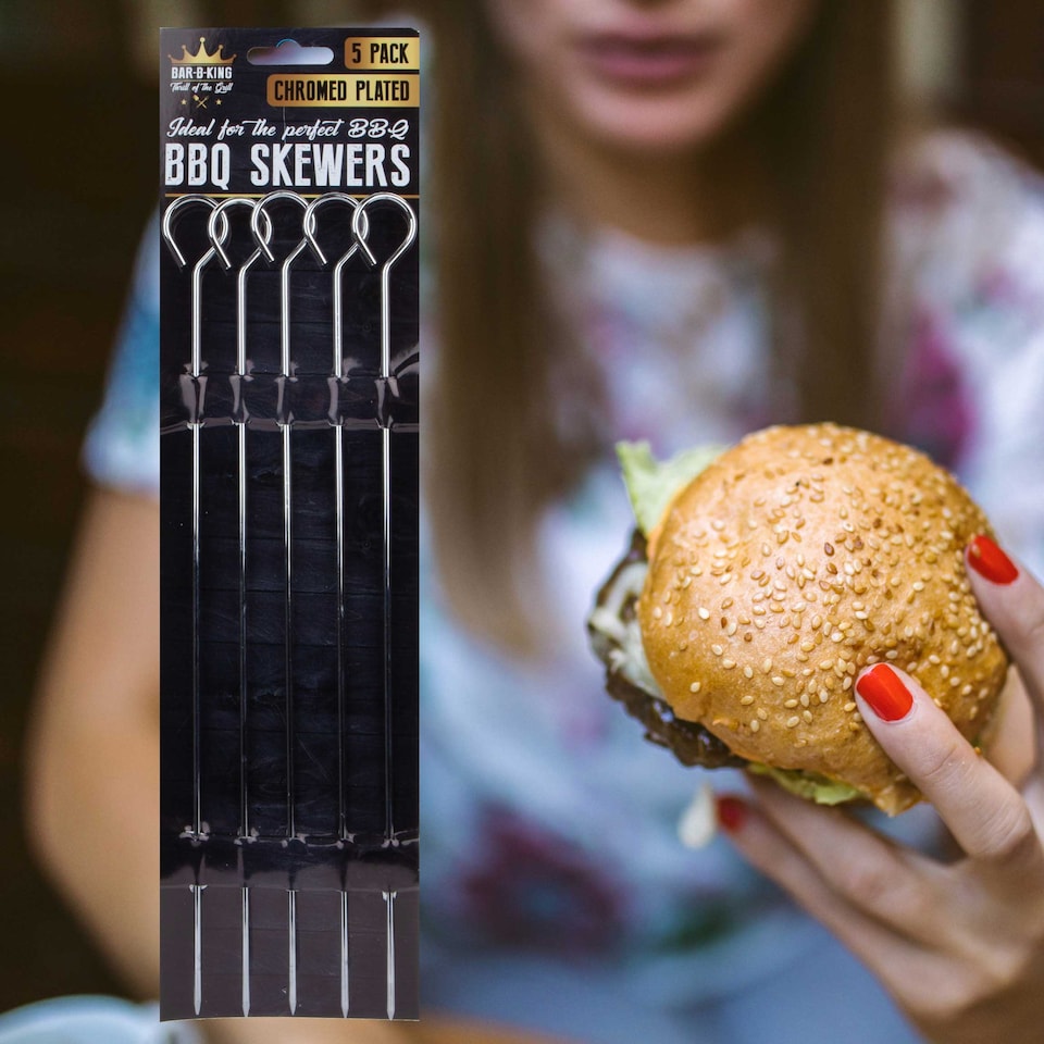image 1 of PMS Chrome Plated Steel Skewers - 5 Pack