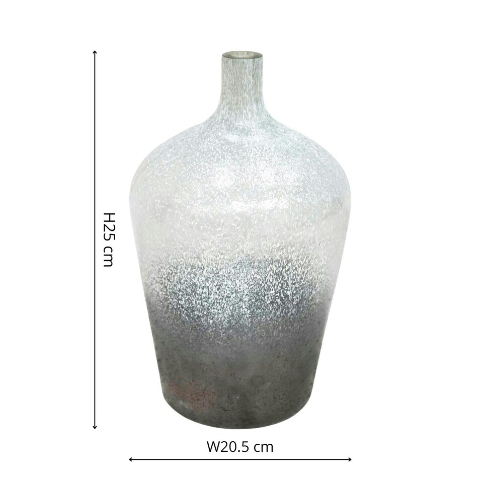 image 1 of Verre Stem Frosted Vase Blue