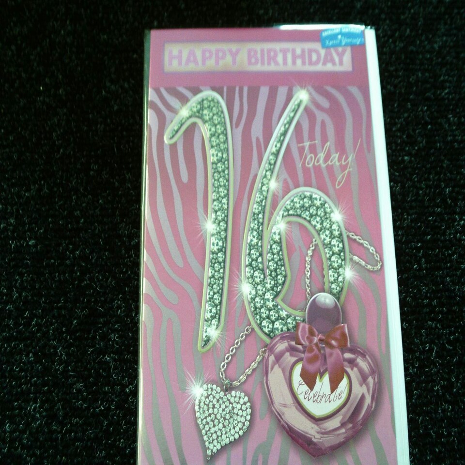 image 1 of Xpress Yourself Open Female 16 Today! Medium Sized Style Birthday Card