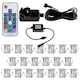 image 1 of Set of 20 - 30mm Stainless Steel IP67 Colour Changing LED Decking Kit Chrome | Clear