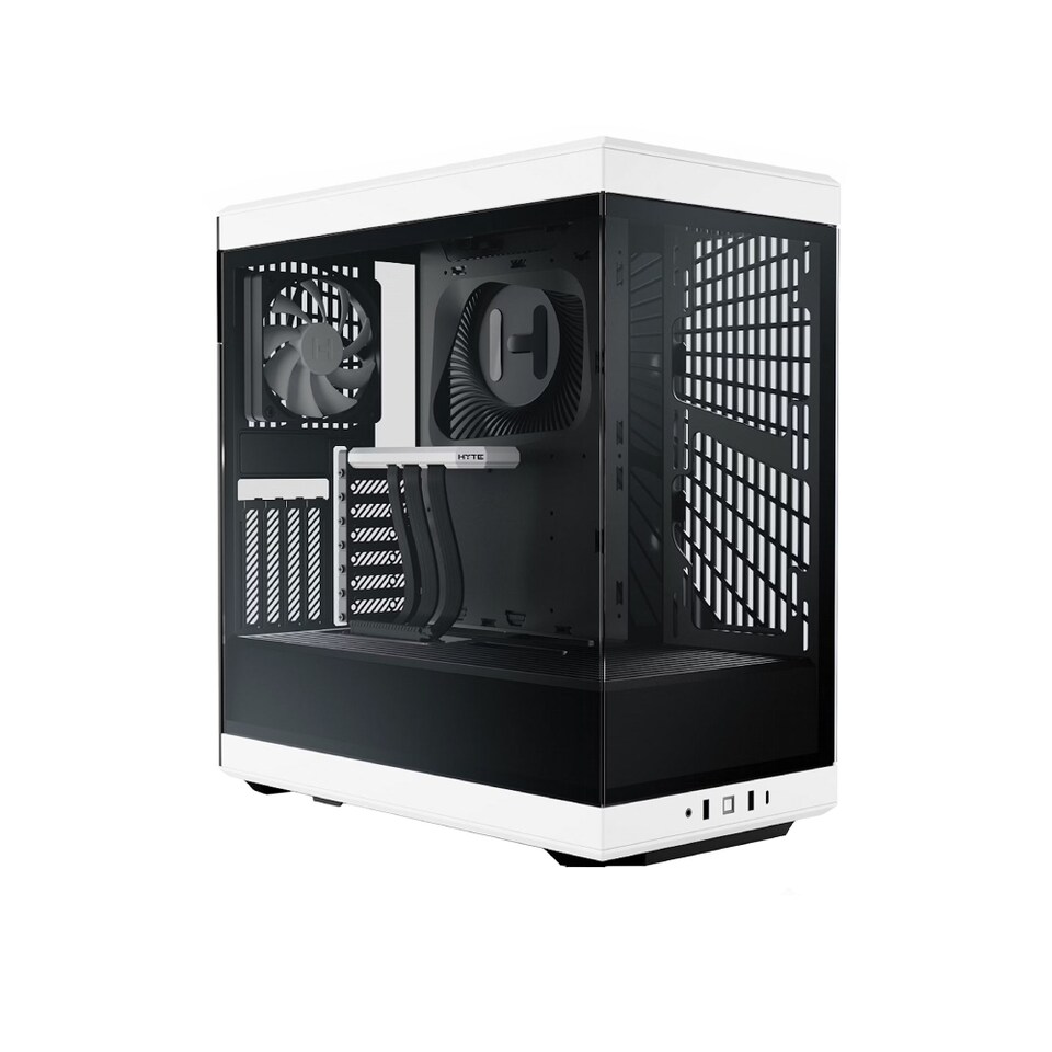 image 1 of HYTE Y40 Modern Aesthetic Panoramic Tempered Glass Mid-Tower ATX PC Case , Black & White - CS-HYTE-Y40-BW
