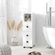 image 2 of kleankin Slim Bathroom Storage with 2 Drawers, 2 Open and Wheels, White