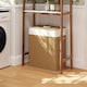 image 2 of HOMCOM 100L Laundry Basket with Lid, Washing Basket for Bathroom, Brown Brown | Cream White