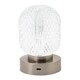 image 3 of Modern Nickel Rechargeable Touch Dimmable Table Lamp with Glass Shade