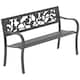 image 10 of Garden Vida 3 Seater Steel Garden Bench Outdoor Patio Seating, Rose