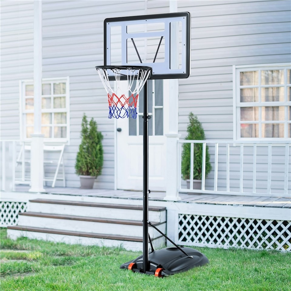 image 1 of Yaheetech Portable Basketball Hoop 170.5-230.5 cm Hoop Height Adjustment Black
