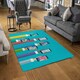 image 2 of Hands holding smart phones (Rug) Blue | Large: 140x200cm