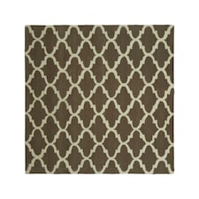 Interiors by Premier Brown and Natural Hand Tufted Rug, Durable Cotton Wool Blend Quatrefoil Pattern Rug, Geometric Rug Brown