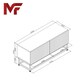 image 9 of TV Unit 100cm White Matt with Fluted Fronts and Gold Legs White
