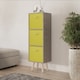 image 2 of Cedar Grey 3-Tier 3-Drawer Cube Shelving Unit with Scandinavian Legs | Yellow | Yellow & Pine | 1