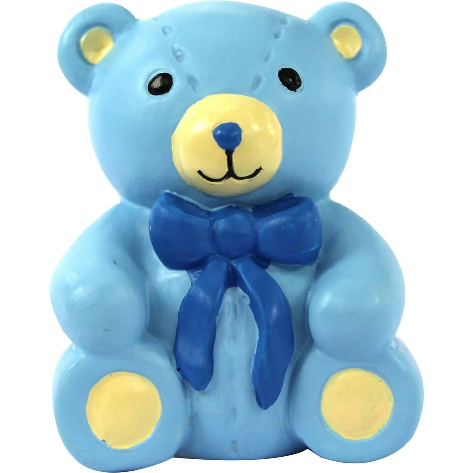 image 1 of Anniversary House Teddy Bear Cake Topper - Blue - One Size