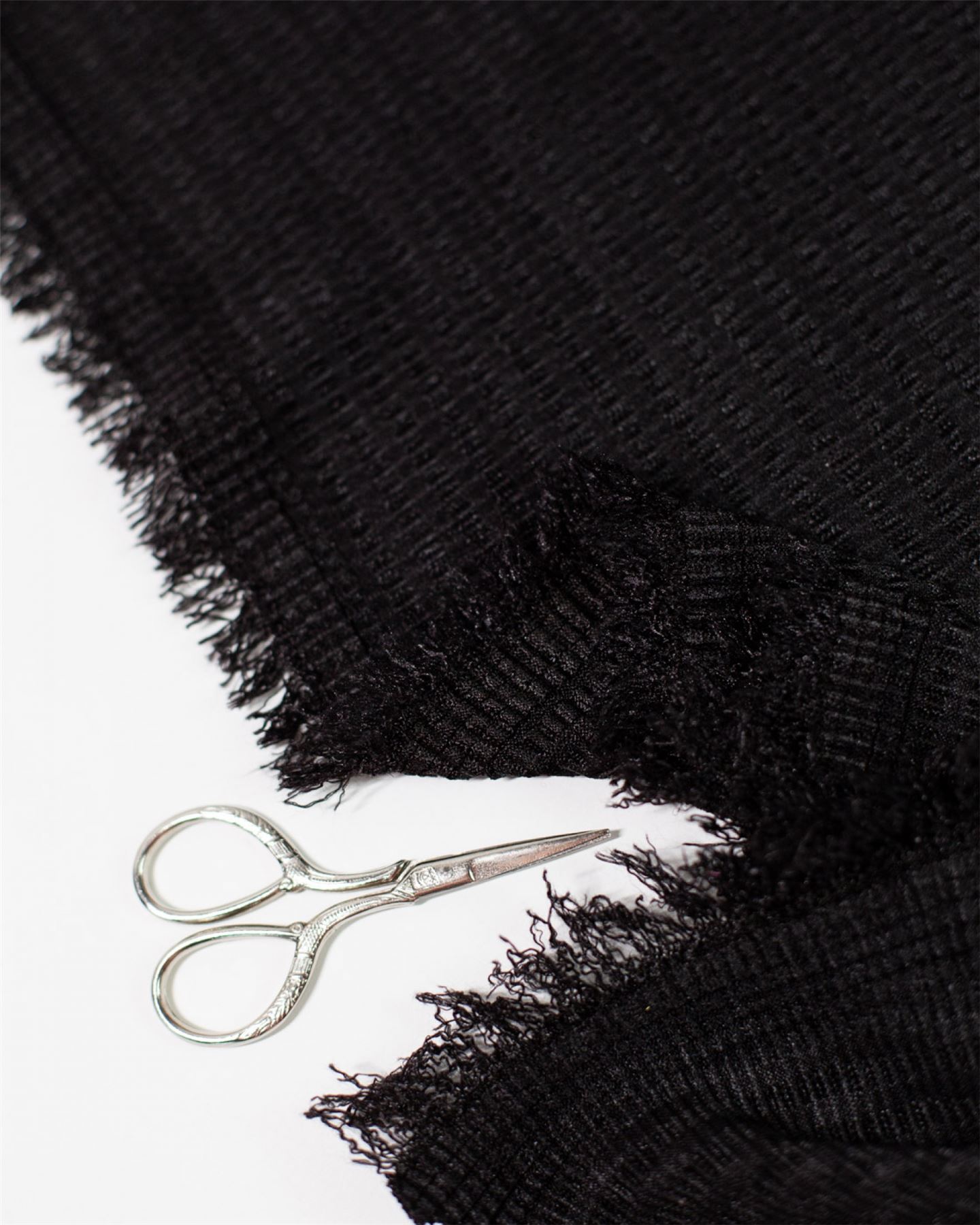 Black Pleated Textured Stretch Knit Fabric for Dressmaking, 150cm / 59" Wide - per metre