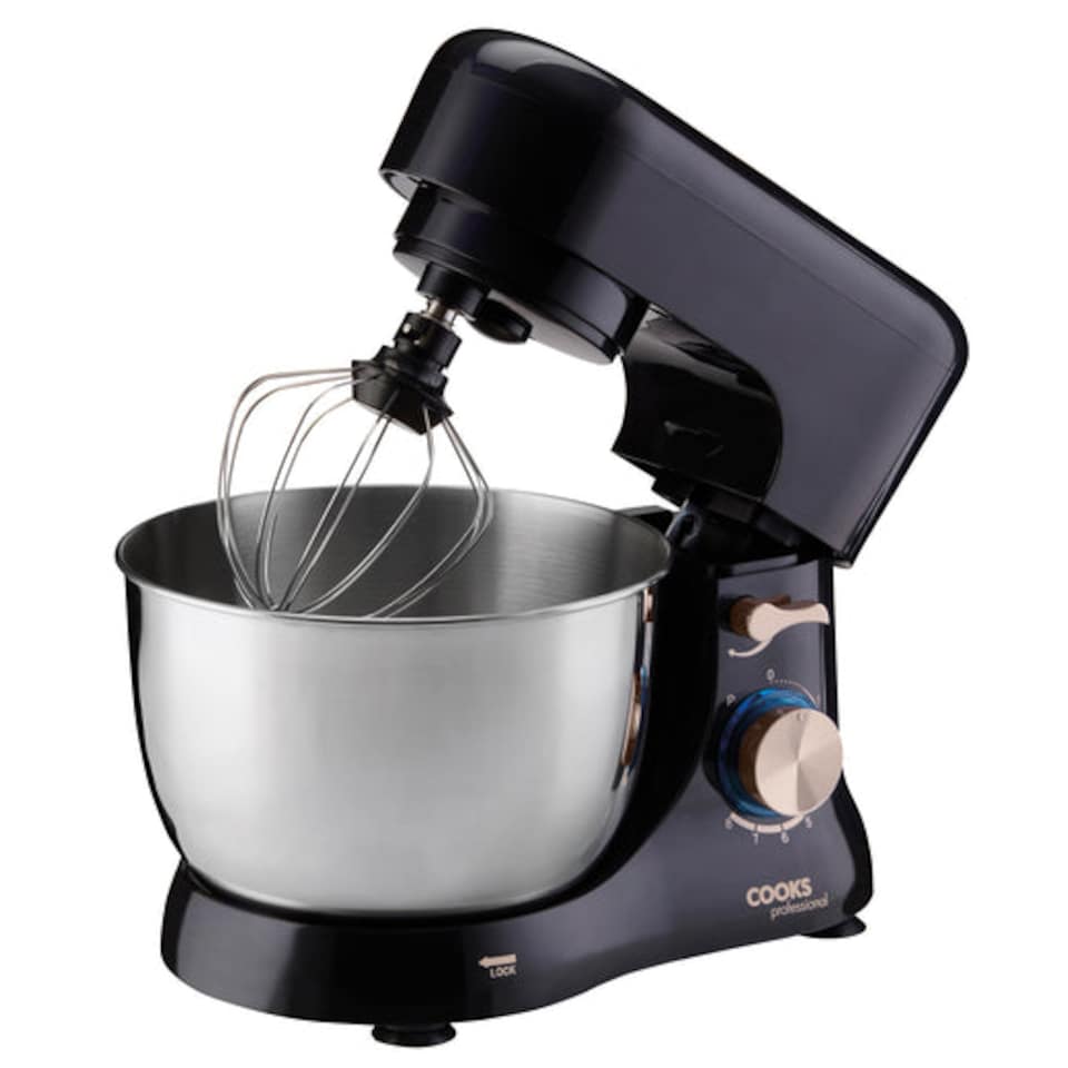 image 1 of Cooks Professional 1000W Stand Mixer with 4.5L Mixing Bowl & 8 Speeds | Black | Black & Rose Gold
