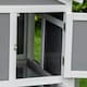 image 8 of PawHut Rabbit Hutch, Guinea Pig Cage 2 Tier w/ Sunlight Roof & Tray, Grey