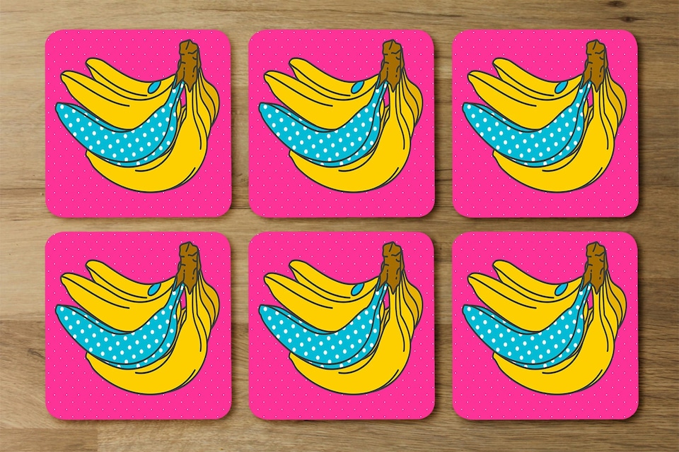 image 1 of Pop art banana (Placemat & Coaster Set)