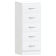 image 1 of Vida Designs Riano 5 Drawer Narrow Chest of Drawers Bedroom Storage, White