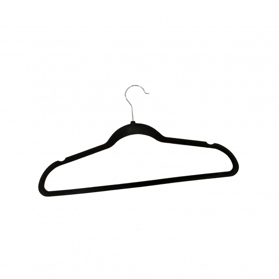 image 1 of Oypla Pack of 20 Black Non-Slip Space Saving Velvet Clothes Garment Coat Suit Hangers
