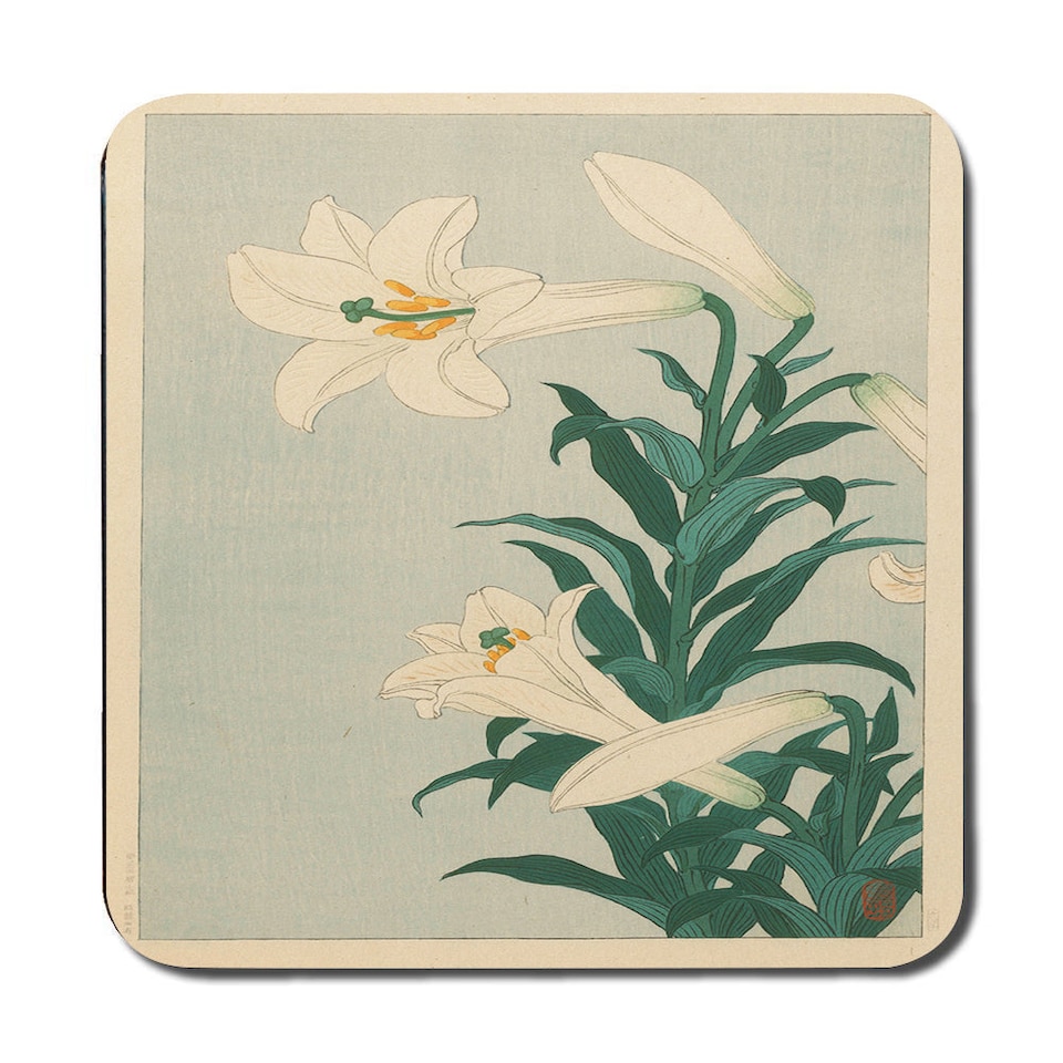 image 1 of Set Of 12 Placemats And Coasters With Designer Artwork And Wood Bottom Wipe Clean