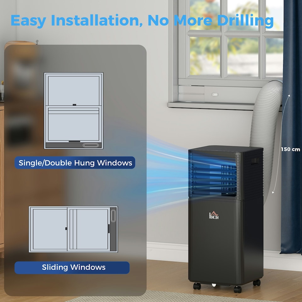 image 1 of HOMCOM 8000 BTU Portable Air Conditioner 4 Modes LED Display Timer Home Office