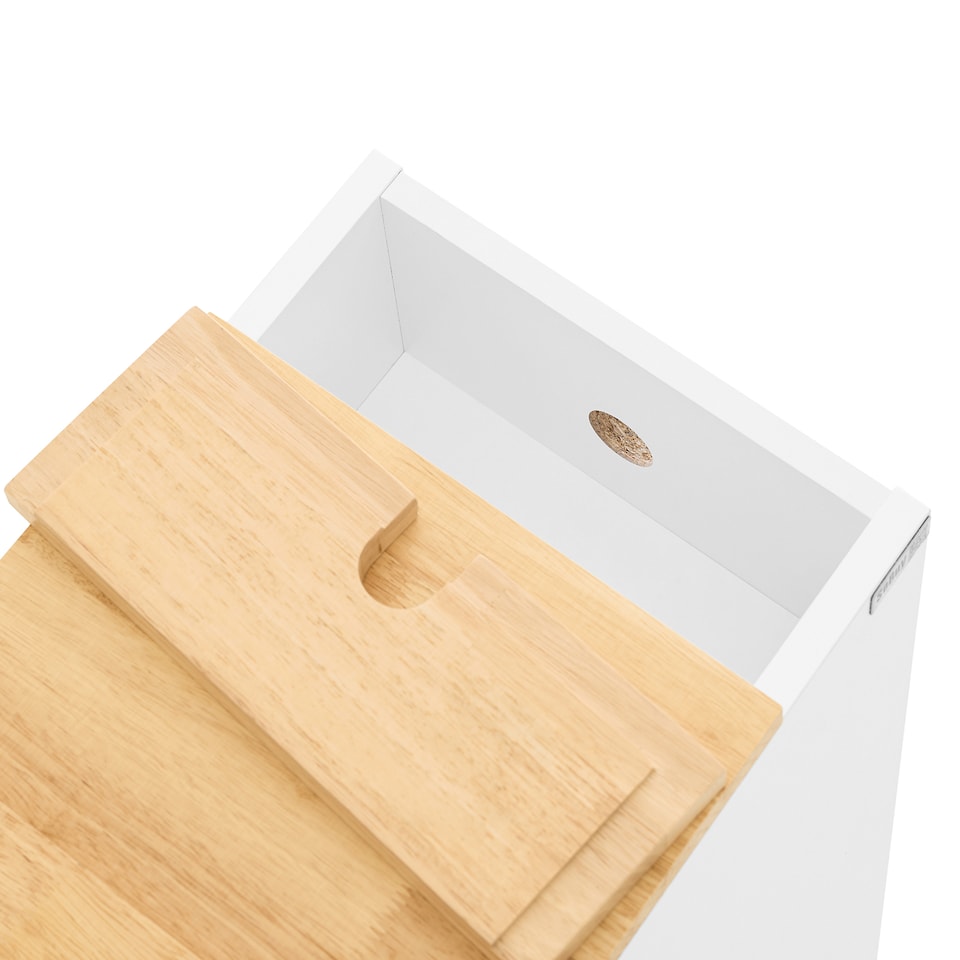 image 1 of SoBuy FBT111-WN Slim Bedside Table Bedside Cabinet Narrow Side Table Nightstand with Drawer and Shelf for Bedroom