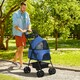 image 6 of PawHut Pet Stroller Foldable Travel Carriage w/ Brake Basket Canopy, Blue