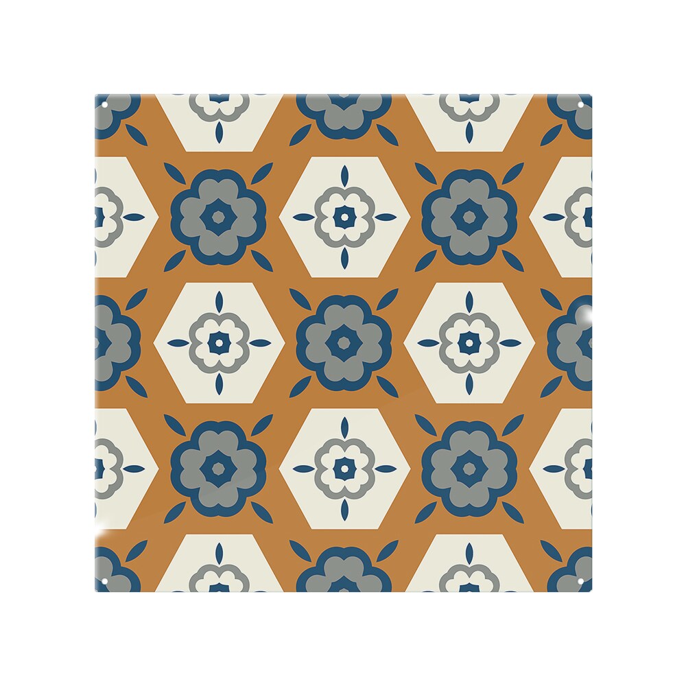 Rust Orange With Gray Navy Blue And Beige Splash Back White