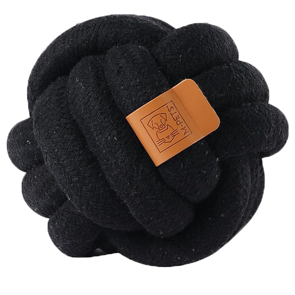 M-Pets Coto Ball Rope Dog Toy | Black | Black | 1
