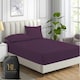 image 1 of Homes-Linen Fitted Sheet Percale Rich Cotton 180 Thread Count Non Iron 25cm Deep Pocket Fitted Bed Sheets N/A | Plum | Double