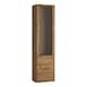 image 1 of Fribo Tall Narrow 1 Door 3 Drawer Glazed Display Cabinet in Oak