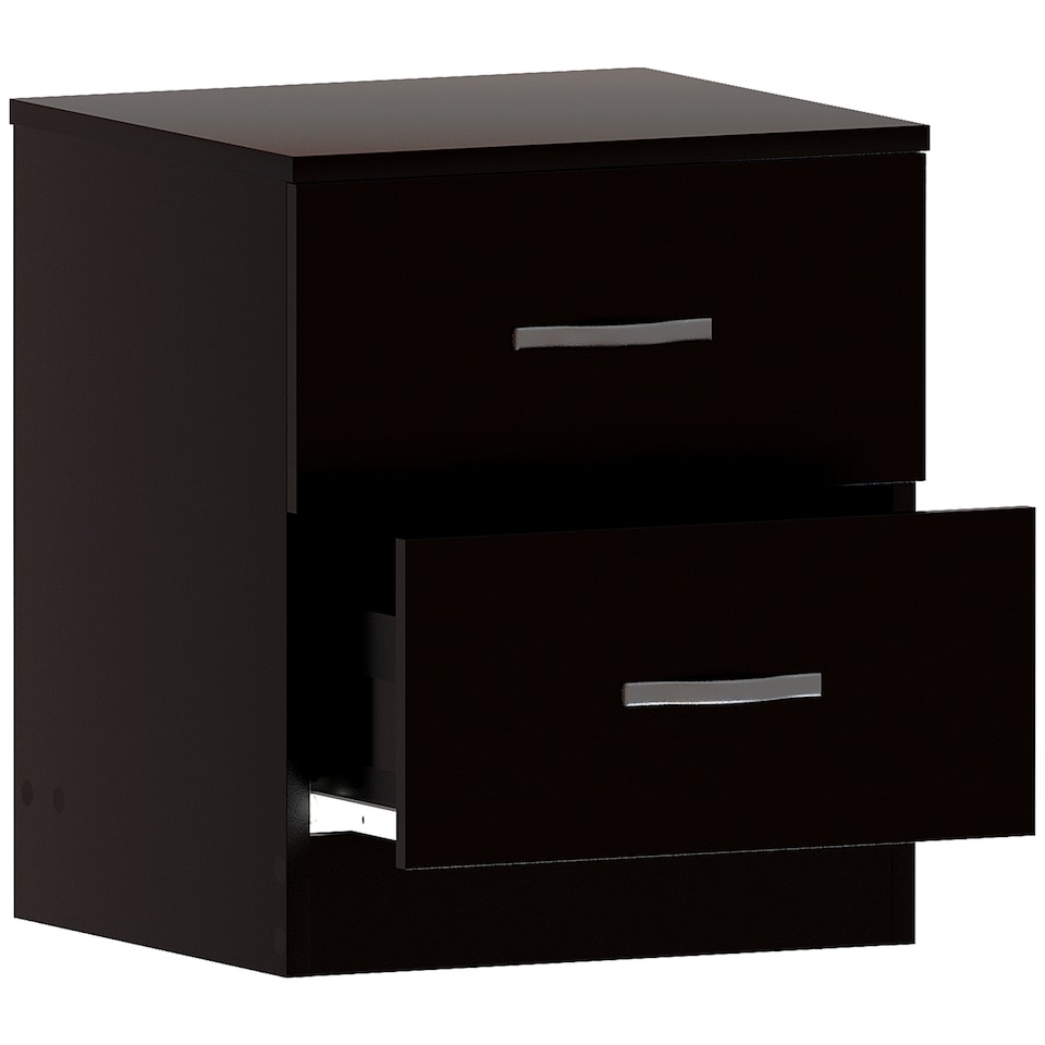 image 1 of Vida Designs Riano 2 Drawer Bedside Chest Cabinet Table Nightstand, Black