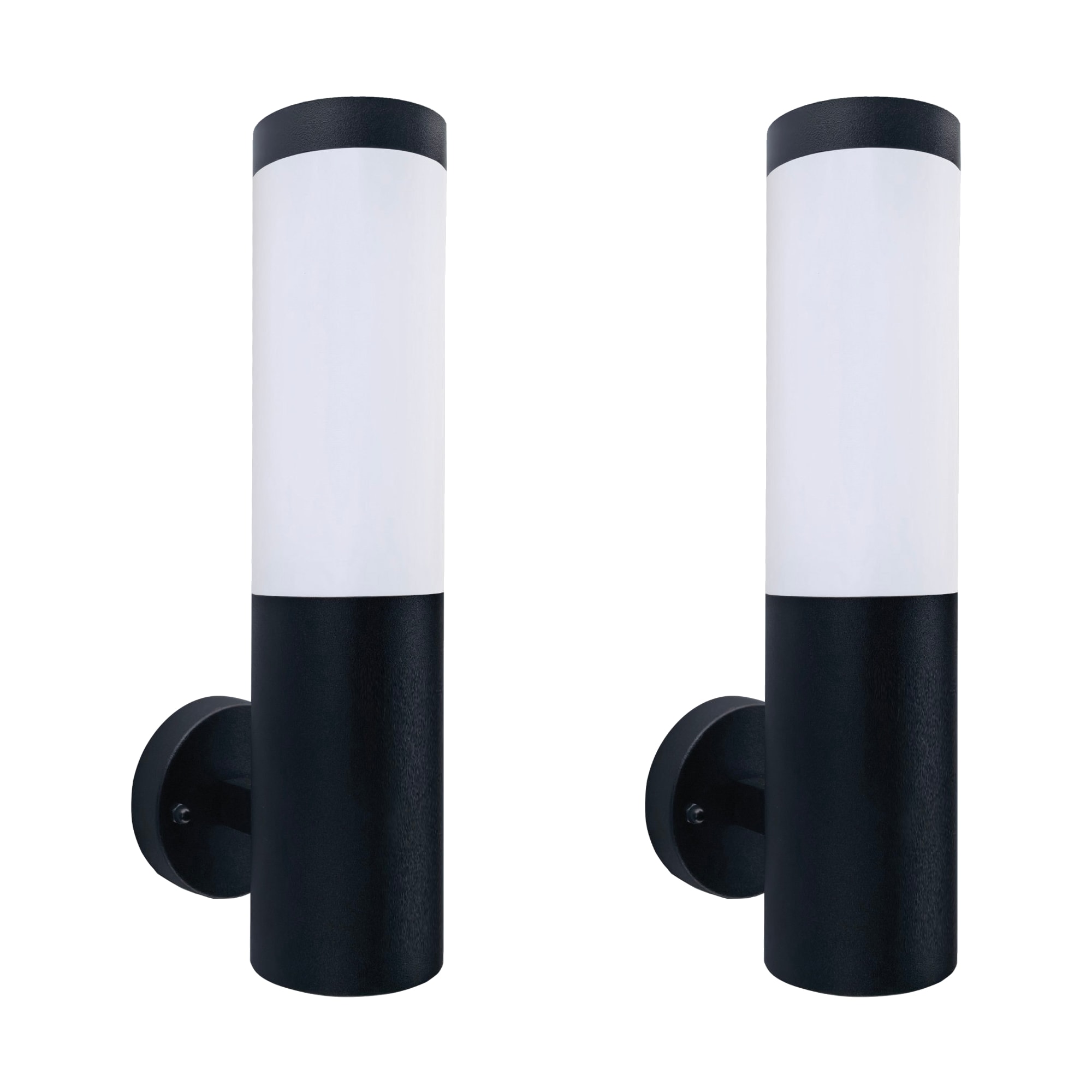 First Choice Lighting Set of 2 Carlton Black Outdoor Wall Lights