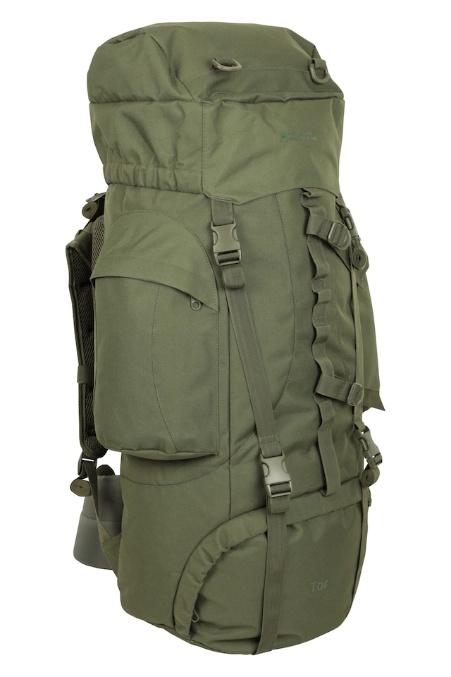 image 1 of Mountain Warehouse Tor 65L Rucksack Adjustable Back Water Resistant Hiking Backpack