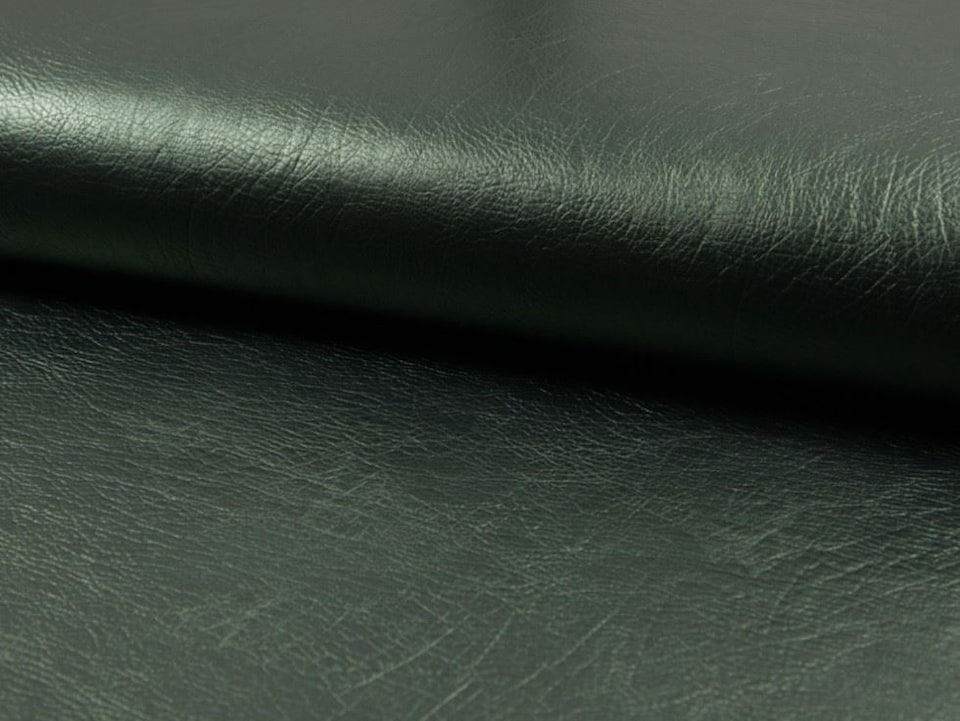 Green Textured Faux Leather Fabric for Bag Making, Dressmaking, Upholstery, 132cm / 51" Wide - per metre