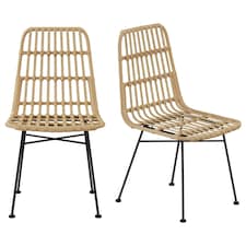 VonHaus Richmond Rattan Set of 2 Dining Chairs