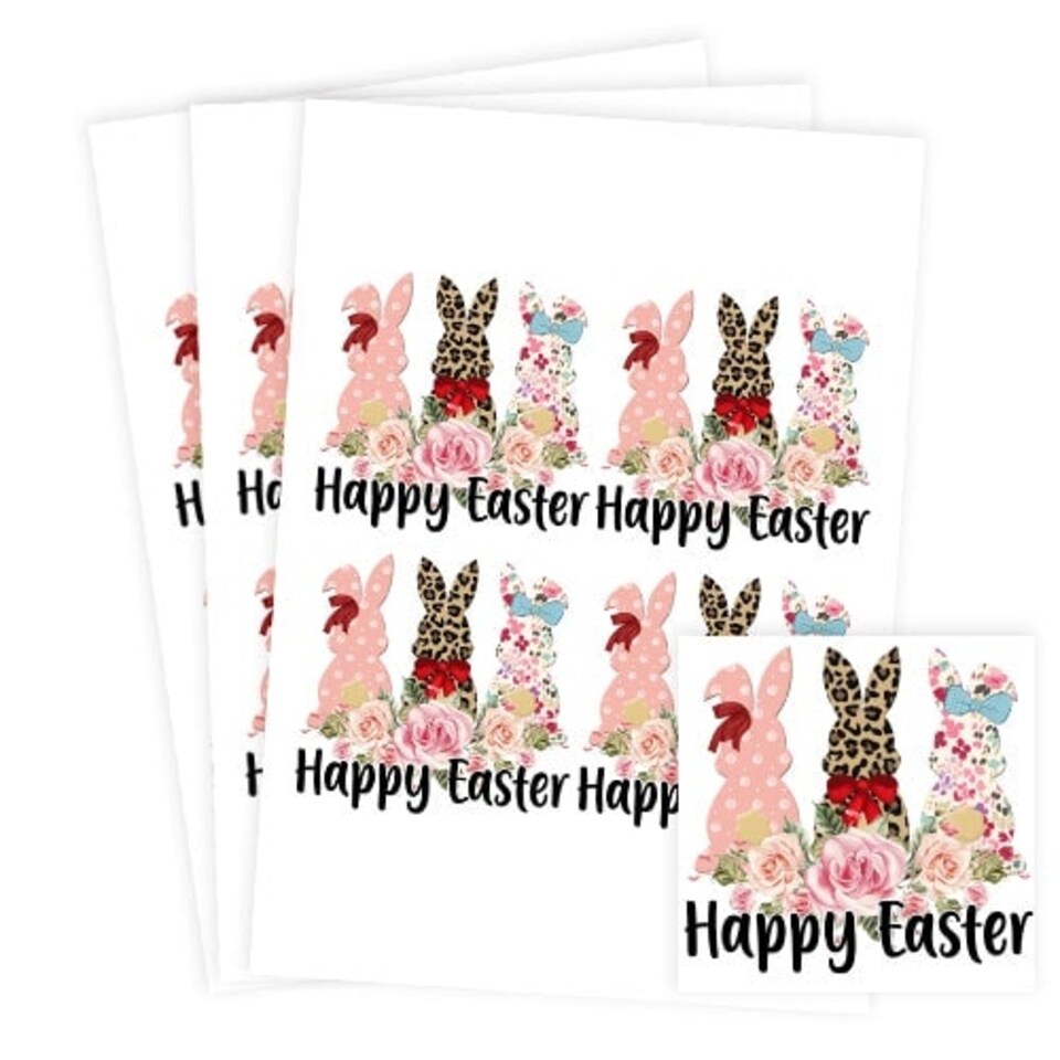 image 1 of Happy Easter Square Stickers 95mm - Sheet of 4