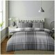 image 1 of VELVETIO Wimborne Check Duvet Cover Set Reversible Polycotton Easy Care Beddings Grey | Double