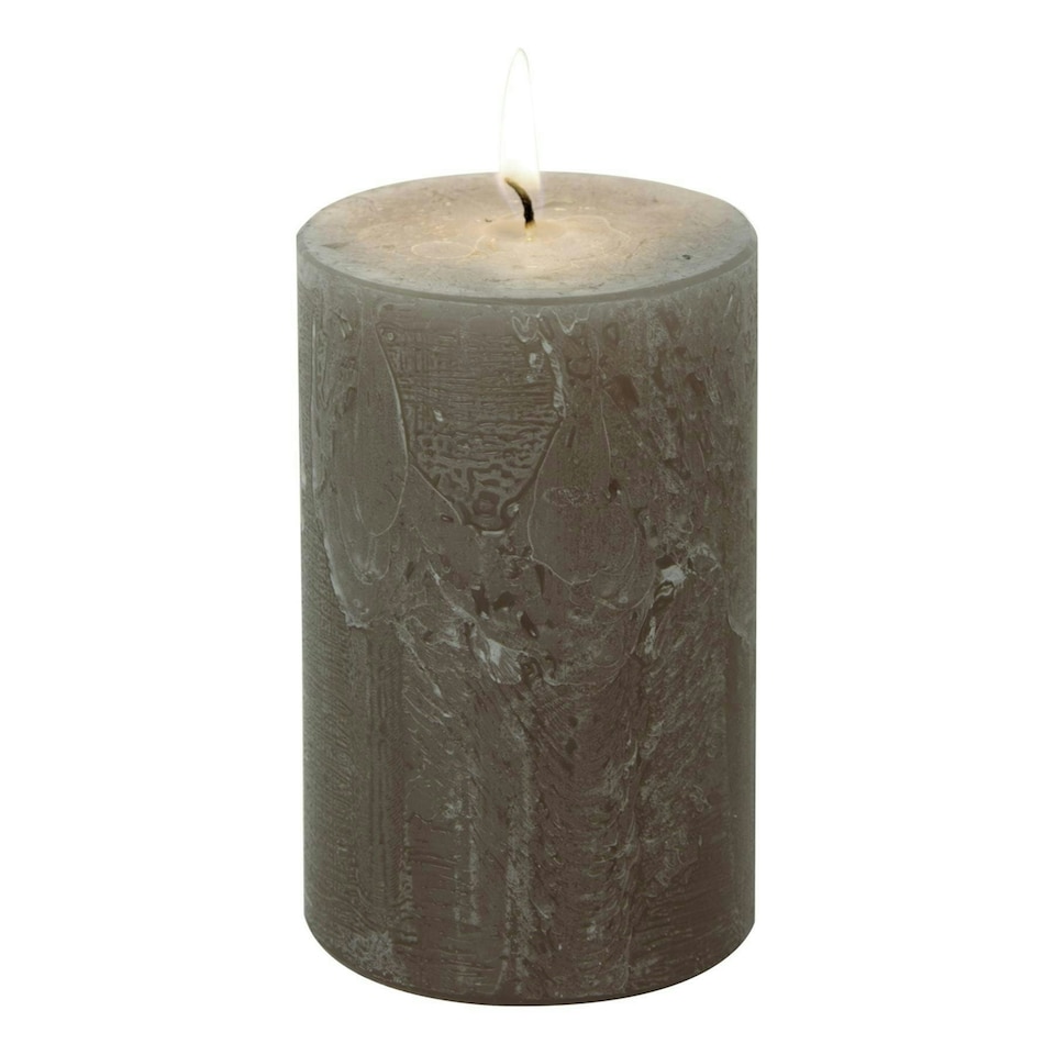 IHR Pillar Candle Small Solid Colour Unscented 11cm Taupe