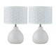 image 1 of First Choice Lighting Set of 2 Tuscan White Ceramic Lamps with White Cut Out Shade White | White