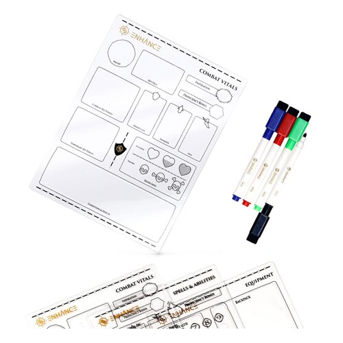 Enhance RPG Series Acrylic Character Sheet Set - Brand New