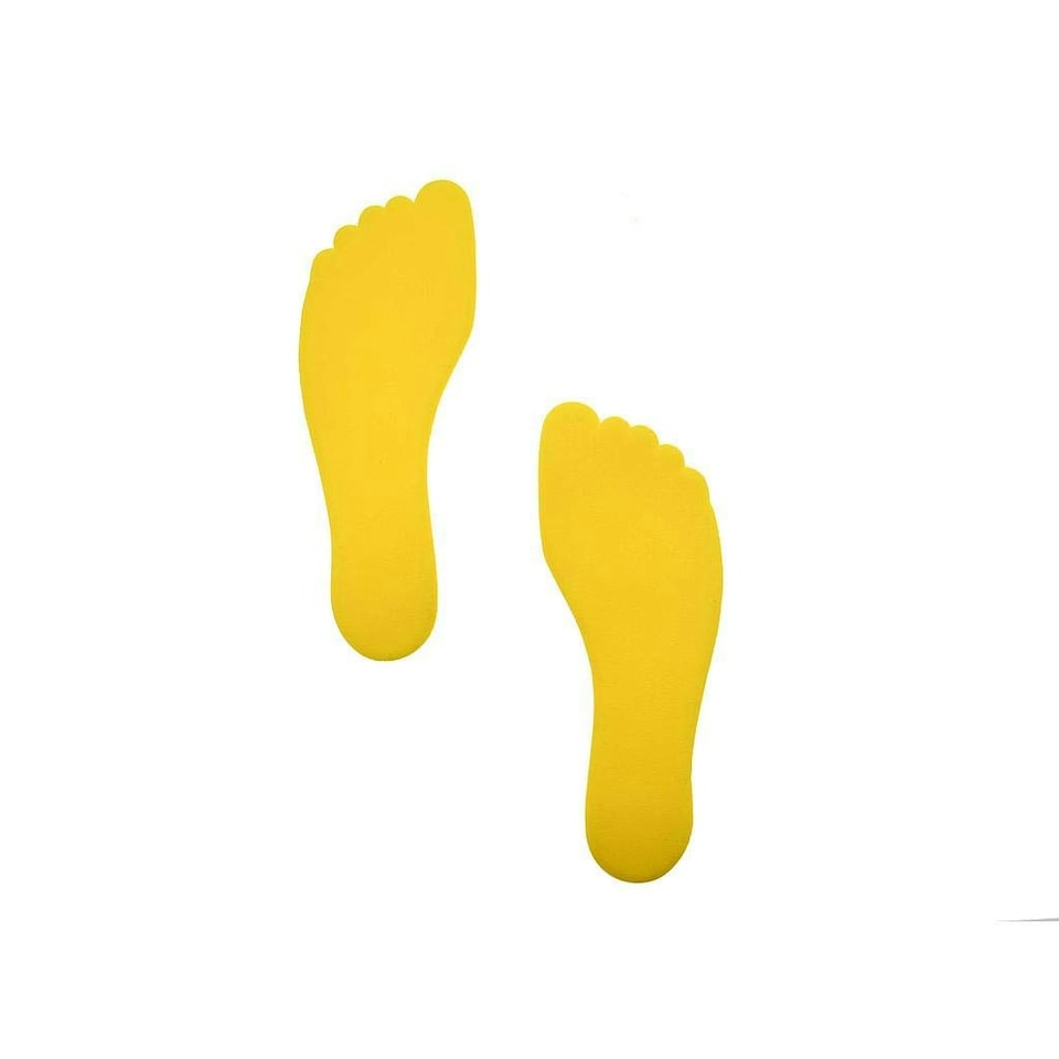 Foot Floor Marker (Pack of 6) - Yellow - - Games & Toys