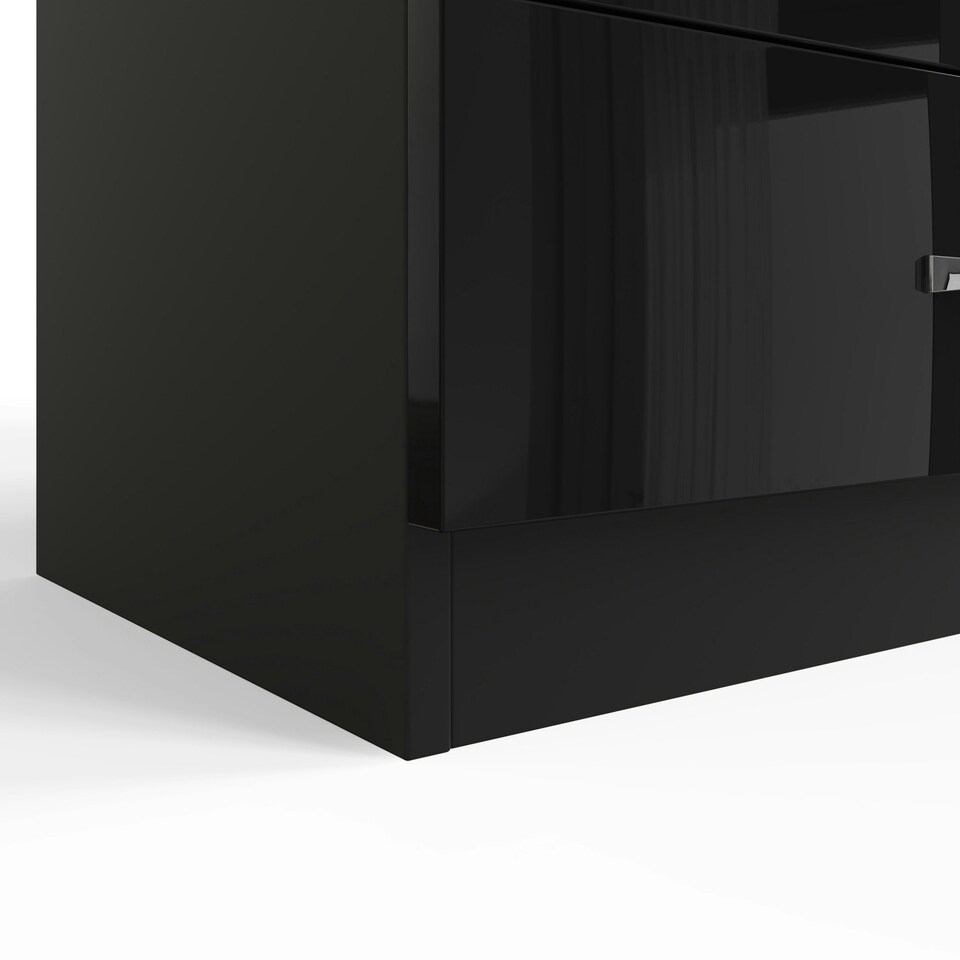 image 1 of FWStyle Chilton 8 Drawer Chest Of Drawers - Black Gloss Front