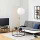 image 3 of Seaford Black Metal Coffee Table with Oak Top